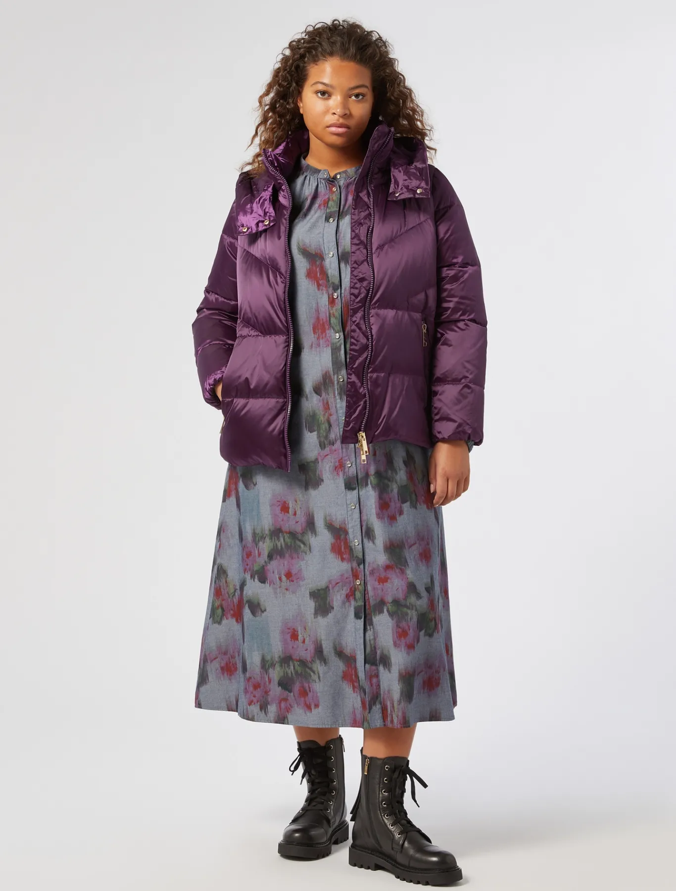 Marina Rinaldi Abiti | Abiti*Abito lungo in denim chambray BLU
