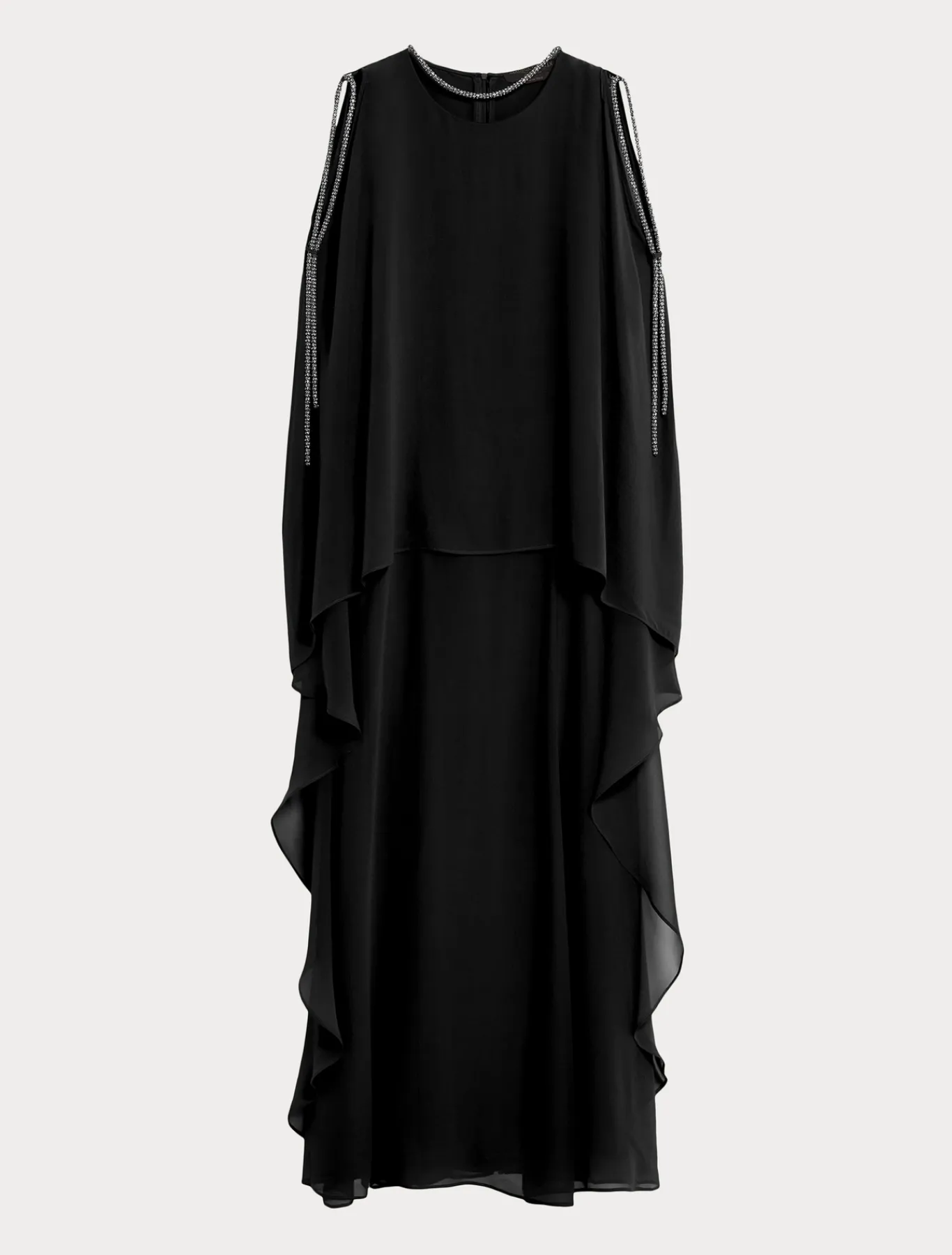Marina Rinaldi Abiti | Abiti*Abito lungo in georgette di seta NERO