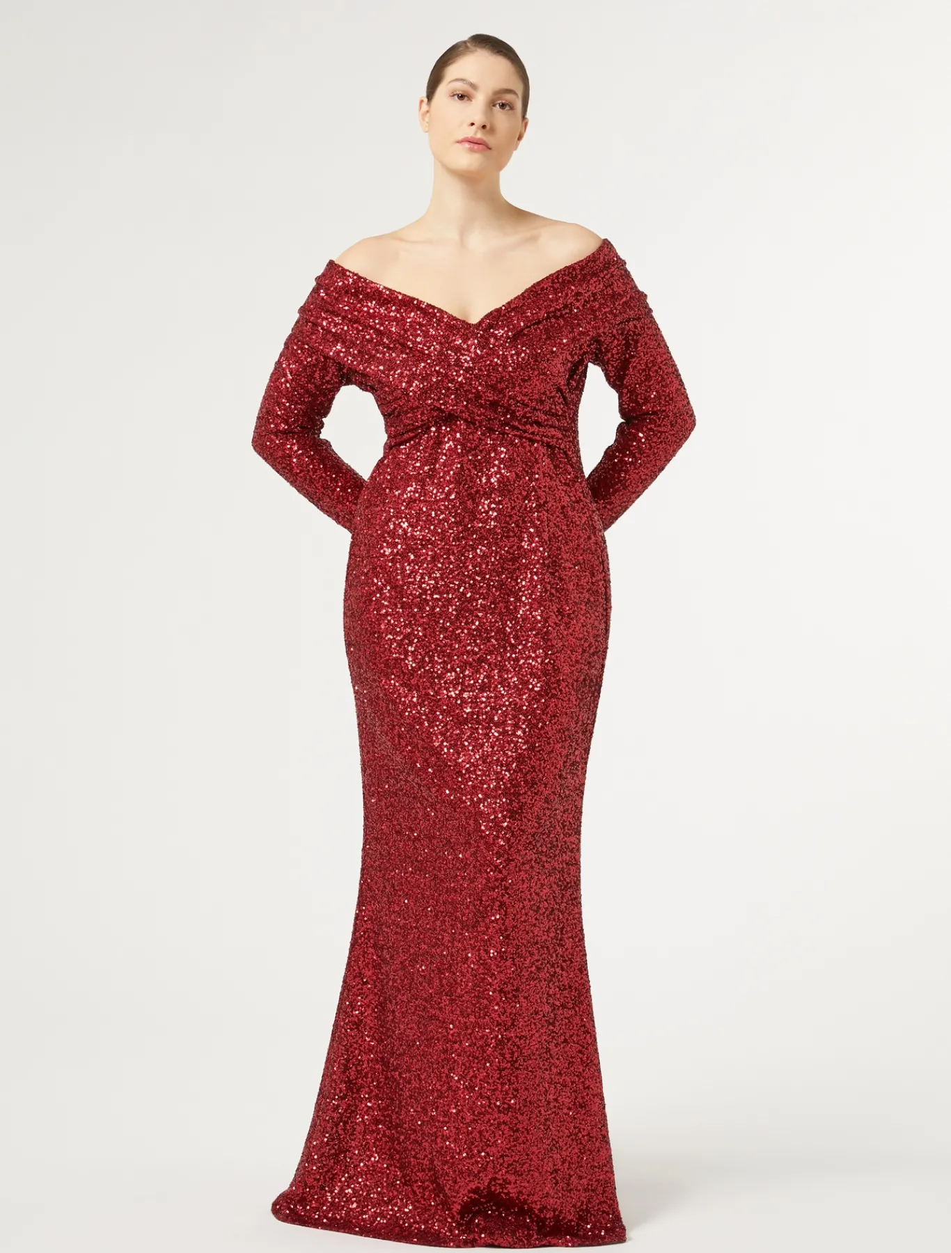 Marina Rinaldi Marina Rinaldi By Zuhair Murad*Abito lungo in paillettes ROSSO