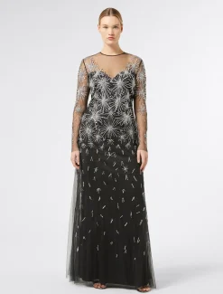 Marina Rinaldi Marina Rinaldi By Zuhair Murad*Abito lungo in tulle con ricamo NERO