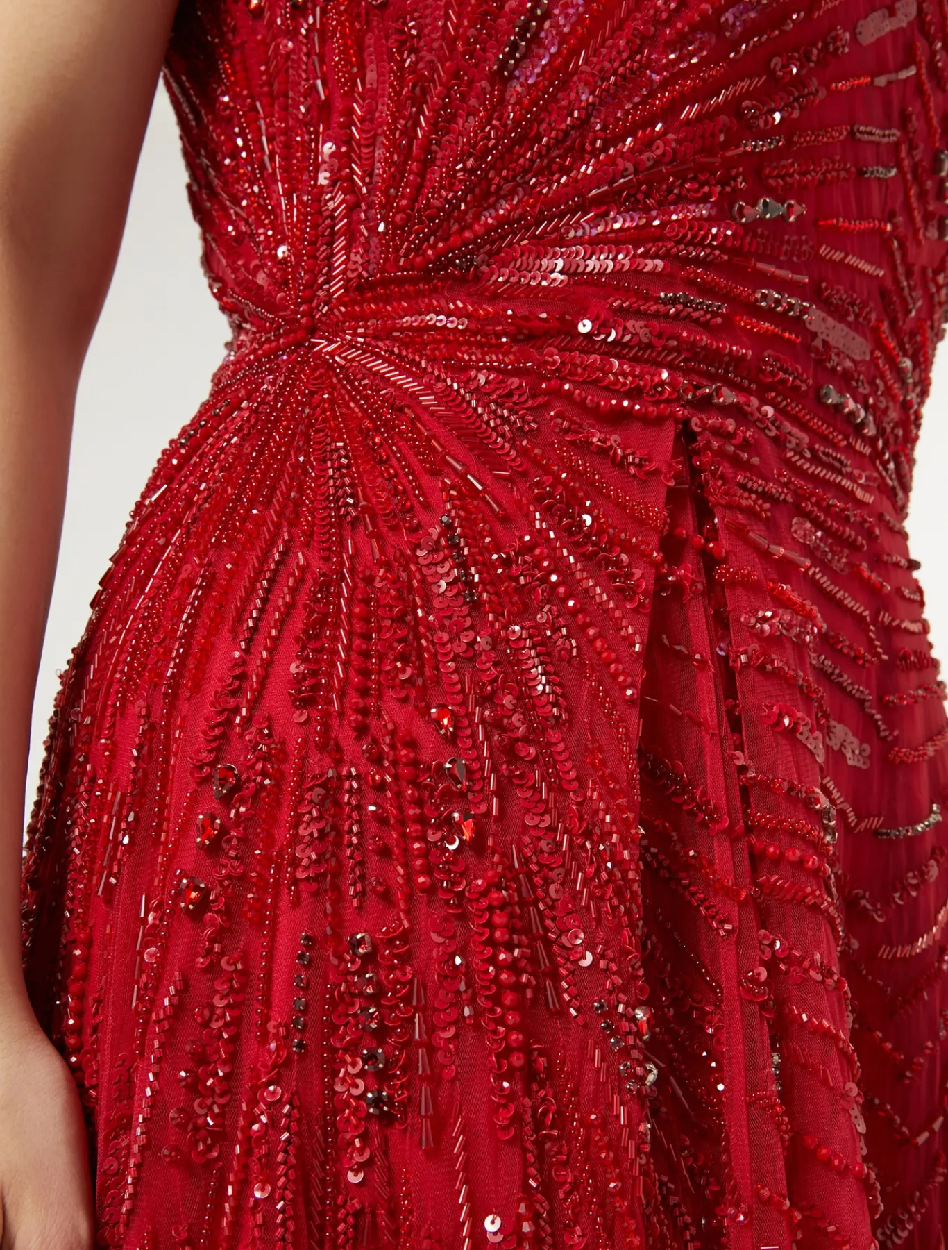 Marina Rinaldi Marina Rinaldi By Zuhair Murad*Abito lungo in tulle con ricamo ROSSO