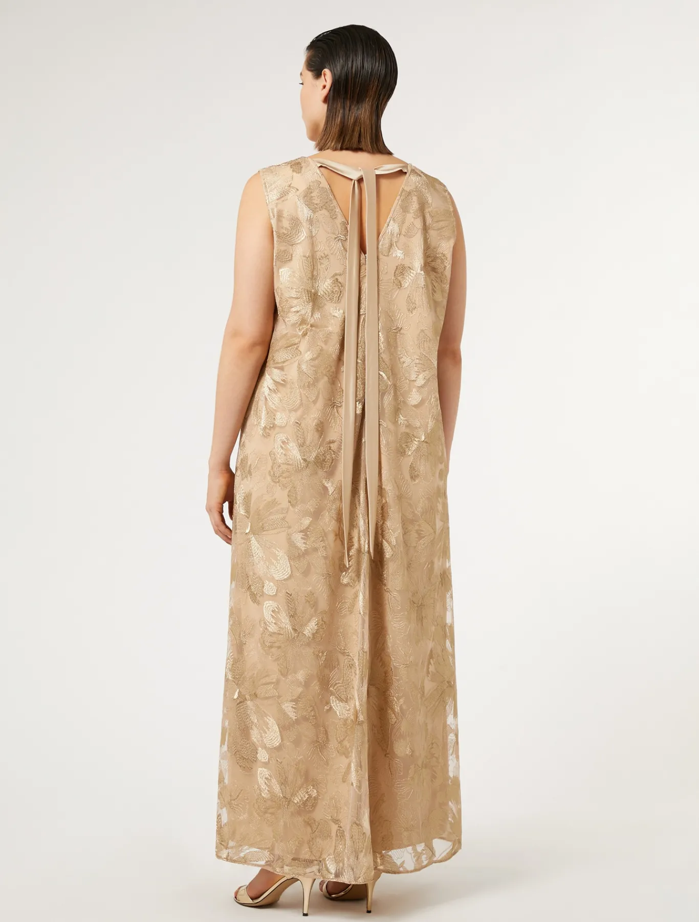 Marina Rinaldi Abiti | Collezione Elegante*Abito lungo in tulle ricamato OROCHIARO