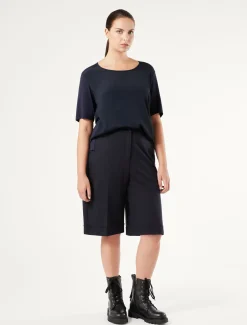 Marina Rinaldi Pantaloni & Jeans | Pantaloni & Jeans*Bermuda in jersey punto Milano BLUMARINO