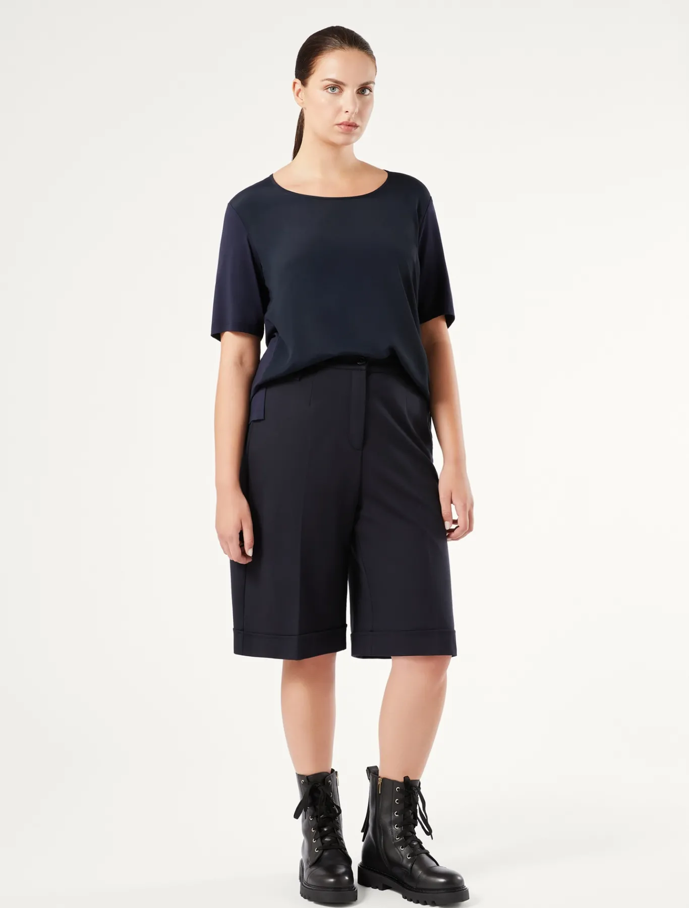 Marina Rinaldi Pantaloni & Jeans | Pantaloni & Jeans*Bermuda in jersey punto Milano BLUMARINO