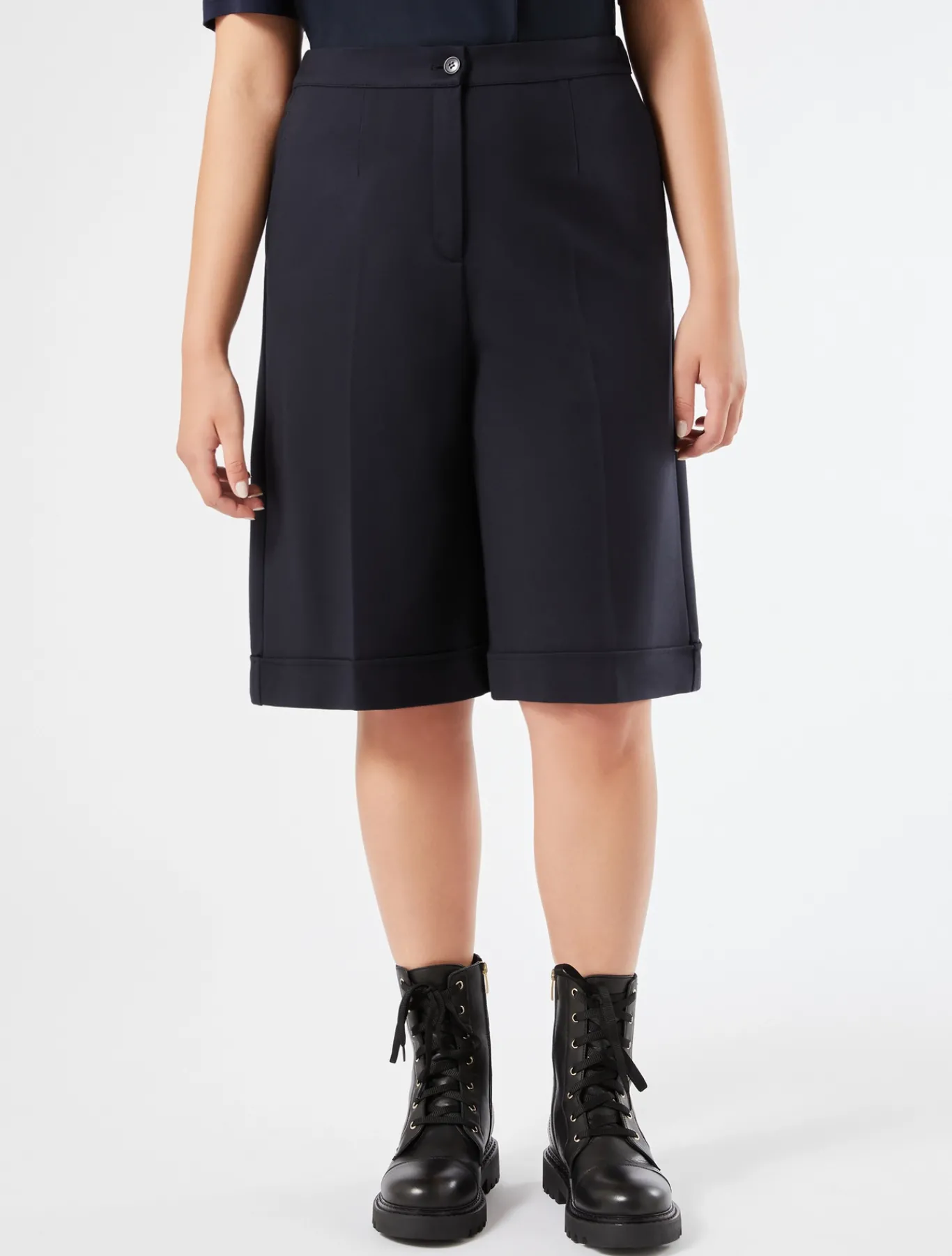 Marina Rinaldi Pantaloni & Jeans | Pantaloni & Jeans*Bermuda in jersey punto Milano BLUMARINO