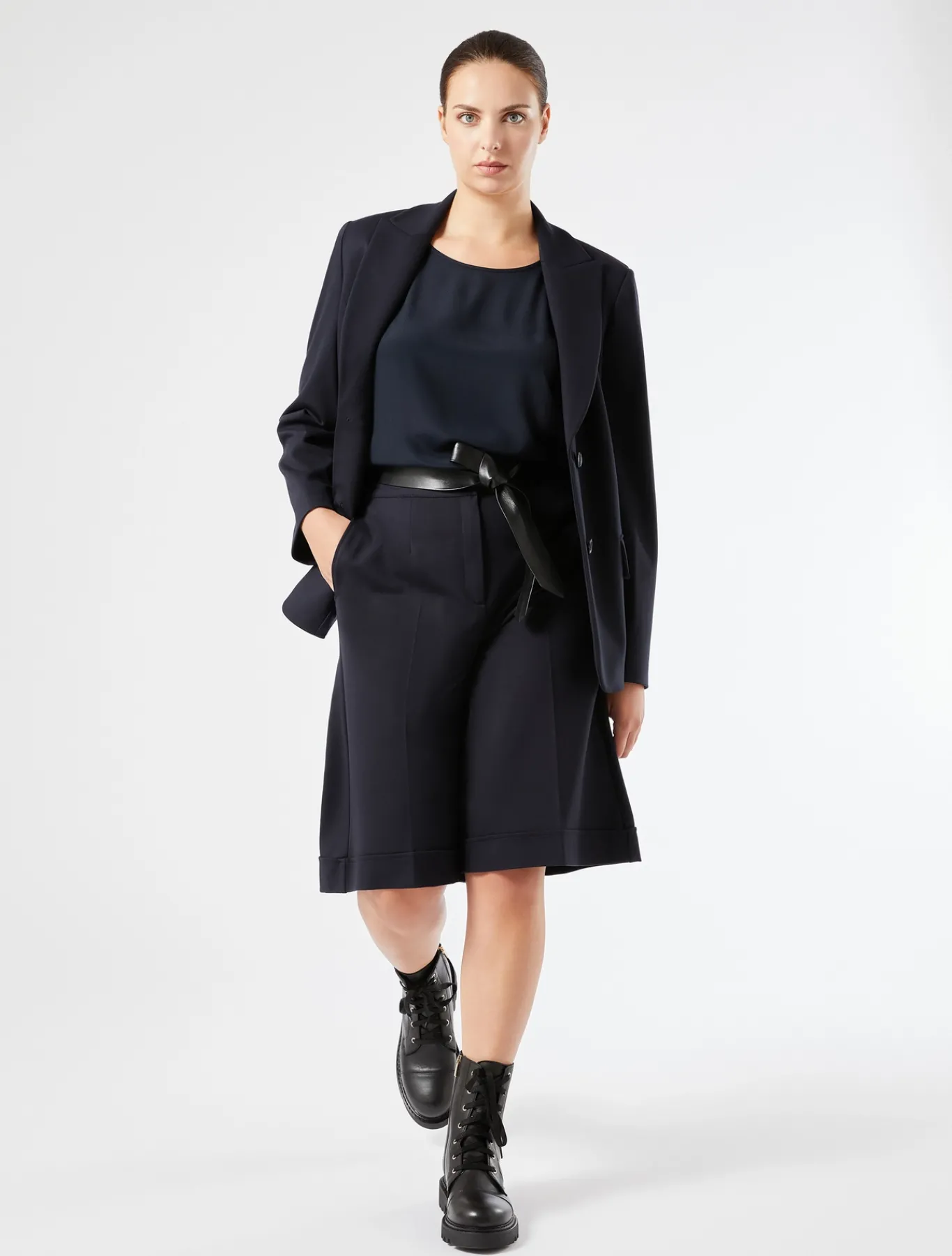 Marina Rinaldi Pantaloni & Jeans | Pantaloni & Jeans*Bermuda in jersey punto Milano BLUMARINO