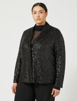 Marina Rinaldi Giacche & Blazer | Giacche & Blazer*Blazer in tessuto tecnico e paillettes NERO