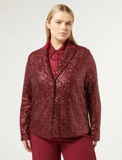Marina Rinaldi Selezione Elegante | Collezione Elegante*Blazer in tessuto tecnico e paillettes RUBINO