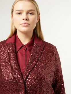 Marina Rinaldi Selezione Elegante | Collezione Elegante*Blazer in tessuto tecnico e paillettes RUBINO