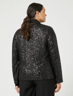 Marina Rinaldi Giacche & Blazer | Giacche & Blazer*Blazer in tessuto tecnico e paillettes NERO