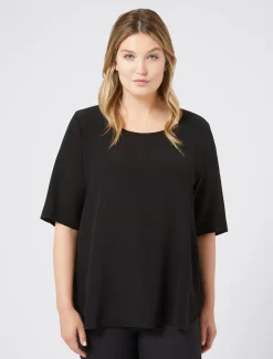 Marina Rinaldi Camicie & Bluse | Camicie & Bluse*Blusa in crêpe de Chine di seta NERO