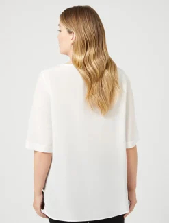 Marina Rinaldi Camicie & Bluse | Camicie & Bluse*Blusa in crêpe de Chine di seta BIANCO