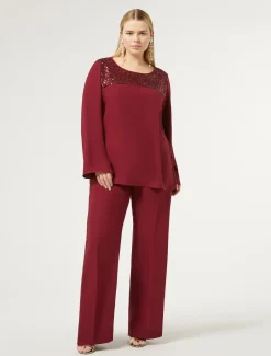 Marina Rinaldi Selezione Elegante | Collezione Elegante*Blusa in crêpe envers satin RUBINO