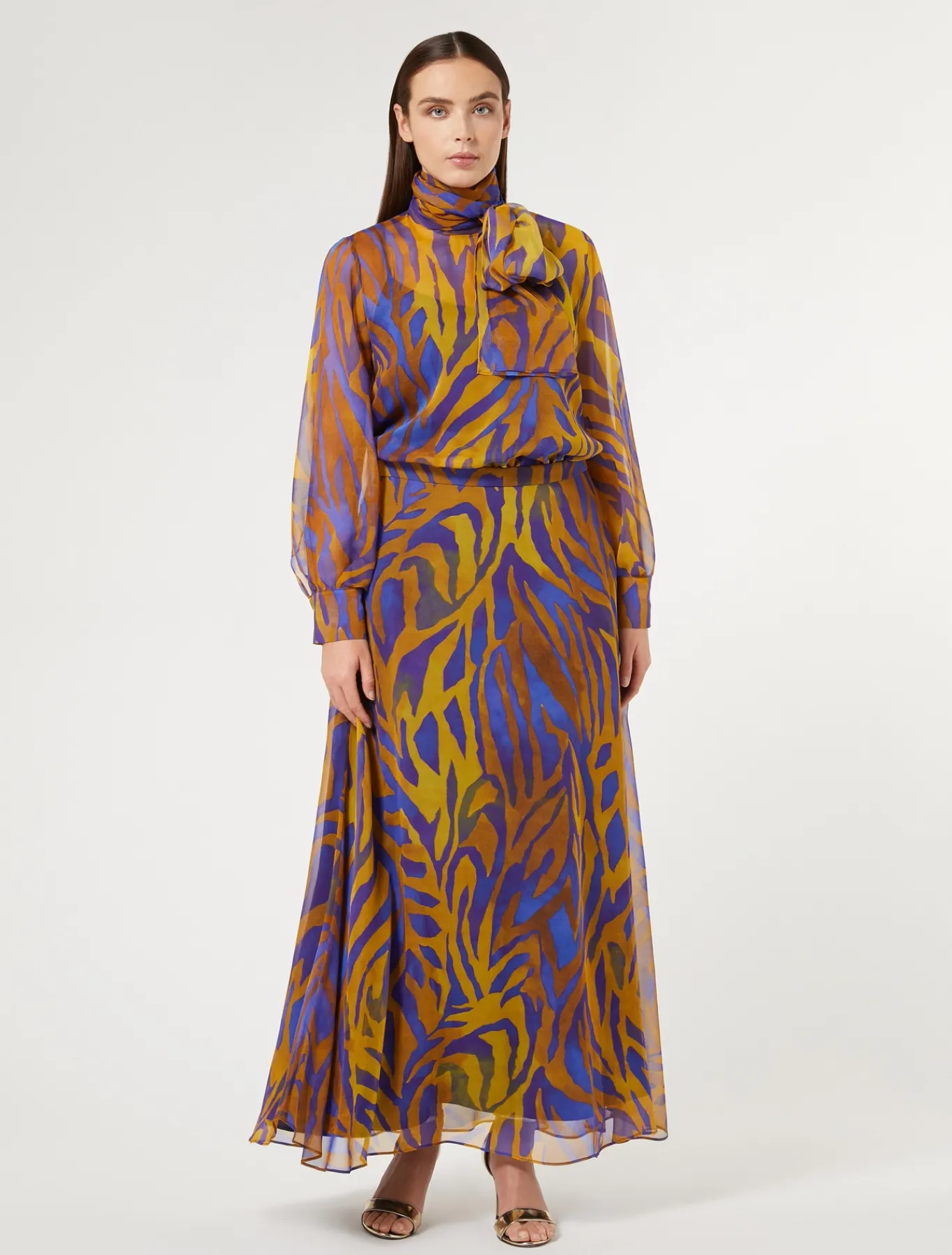 Marina Rinaldi Bluse | Collezione Elegante*Blusa in georgette di seta ORO