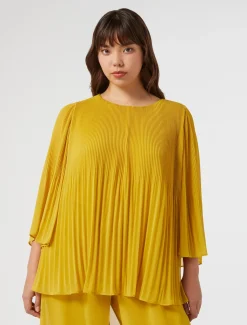 Marina Rinaldi Bluse | Camicie & Bluse*Blusa in georgette plissé ORO