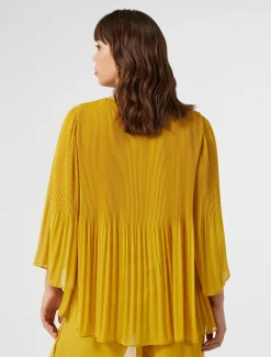 Marina Rinaldi Bluse | Camicie & Bluse*Blusa in georgette plissé ORO