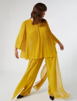 Marina Rinaldi Bluse | Camicie & Bluse*Blusa in georgette plissé ORO