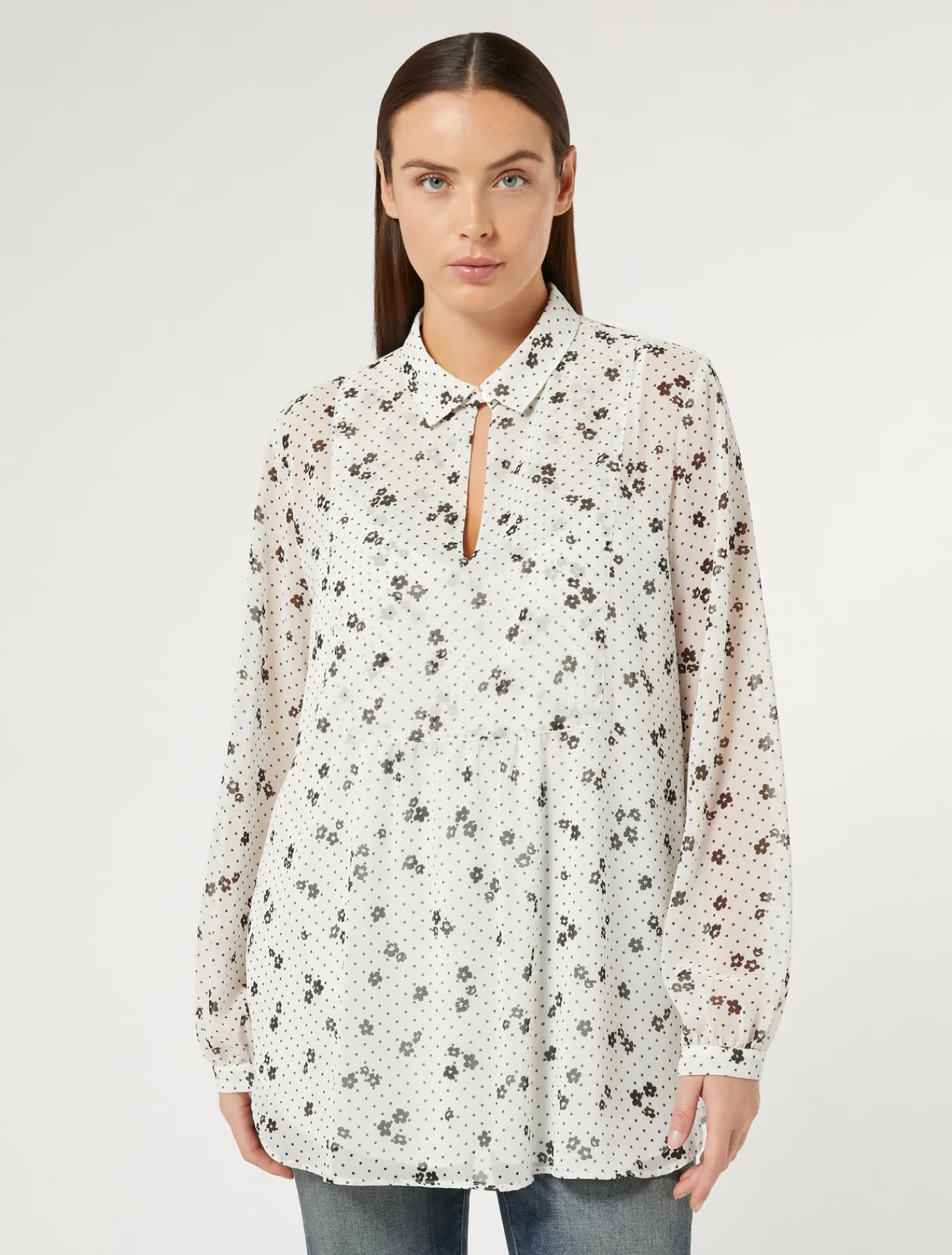 Marina Rinaldi Camicie & Bluse | Camicie & Bluse*Blusa in georgette stampata BIANCO