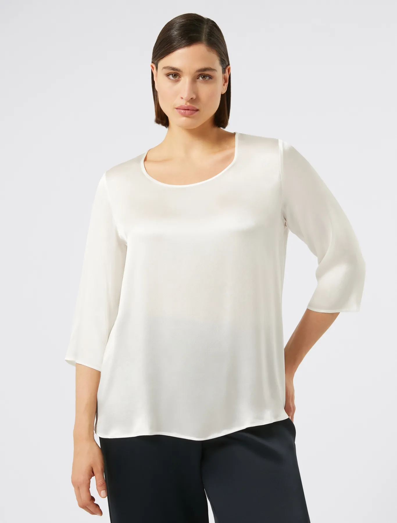 Marina Rinaldi Bluse | Camicie & Bluse*Blusa in misto seta BIANCO