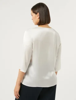 Marina Rinaldi Bluse | Camicie & Bluse*Blusa in misto seta BIANCO