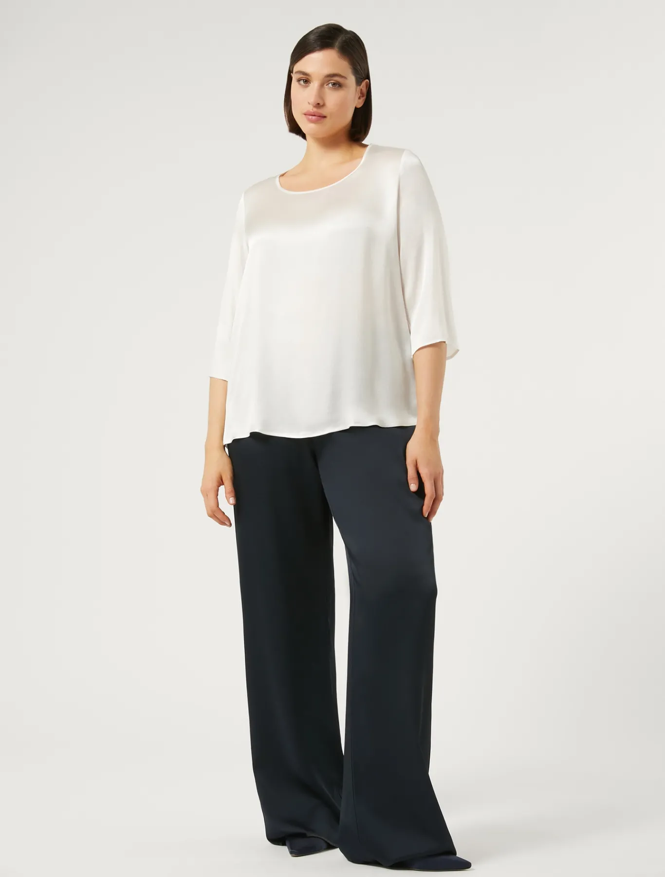 Marina Rinaldi Bluse | Camicie & Bluse*Blusa in misto seta BIANCO