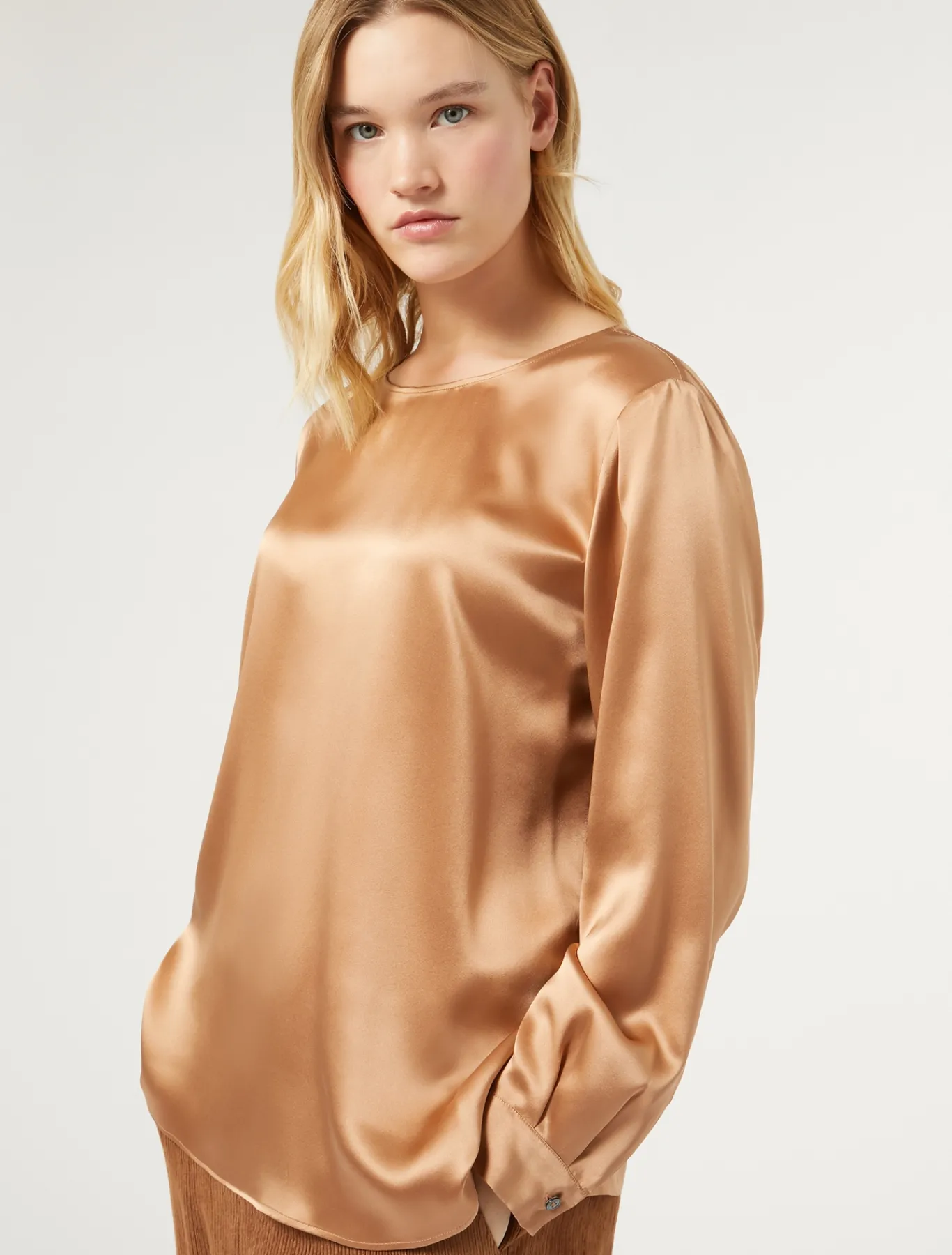 Marina Rinaldi Camicie & Bluse | Camicie & Bluse*Blusa in raso di seta CAMMELLO