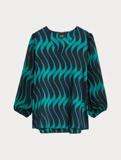 Marina Rinaldi Bluse | Selezione Elegante*Blusa in twill e georgette BLUMARINO