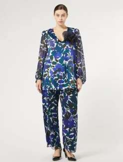 Marina Rinaldi Bluse | Selezione Elegante*Blusa in twill e georgette NERO