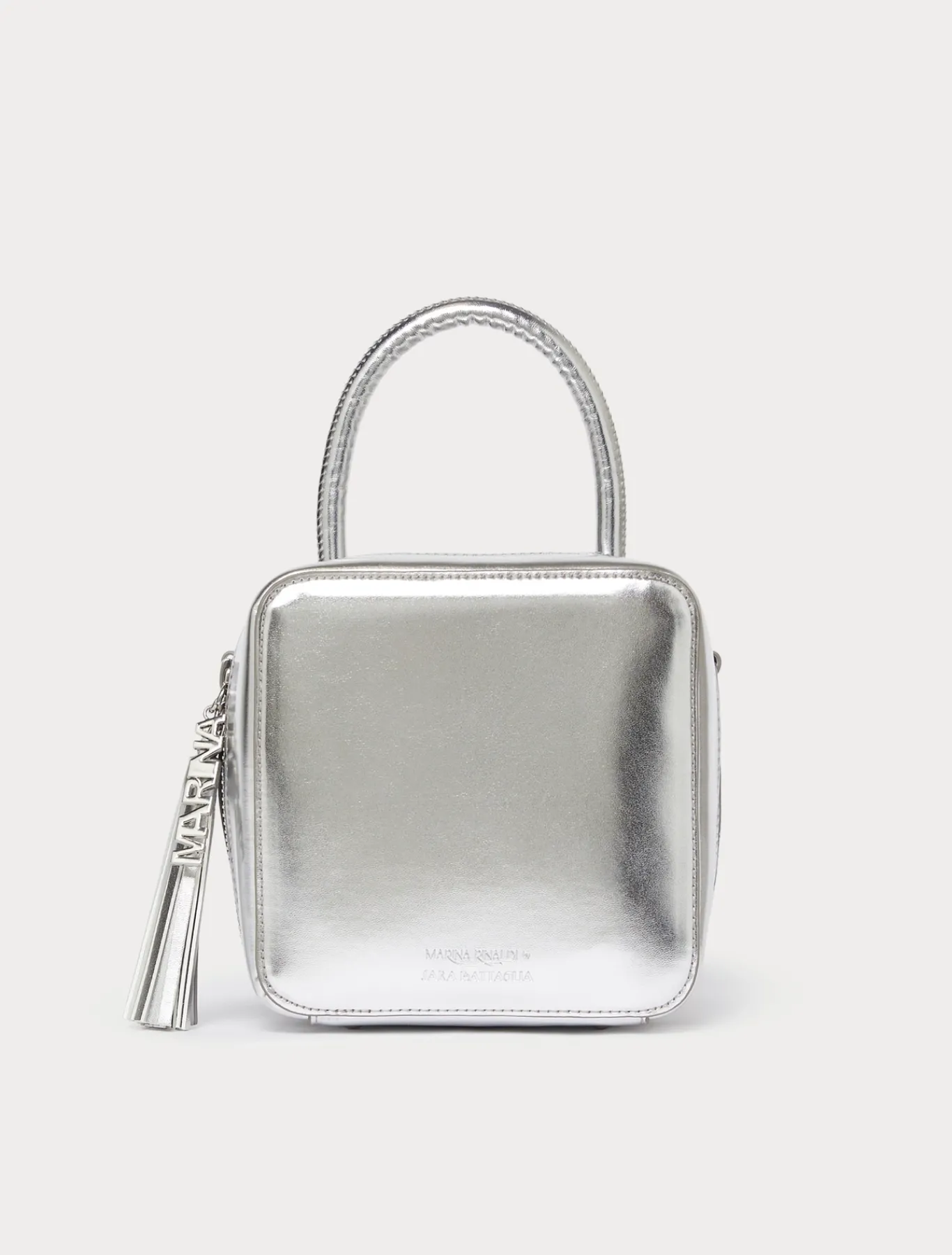 Marina Rinaldi Selezione Elegante | Collezione Elegante*Borsa a cubo laminata ARGENTO