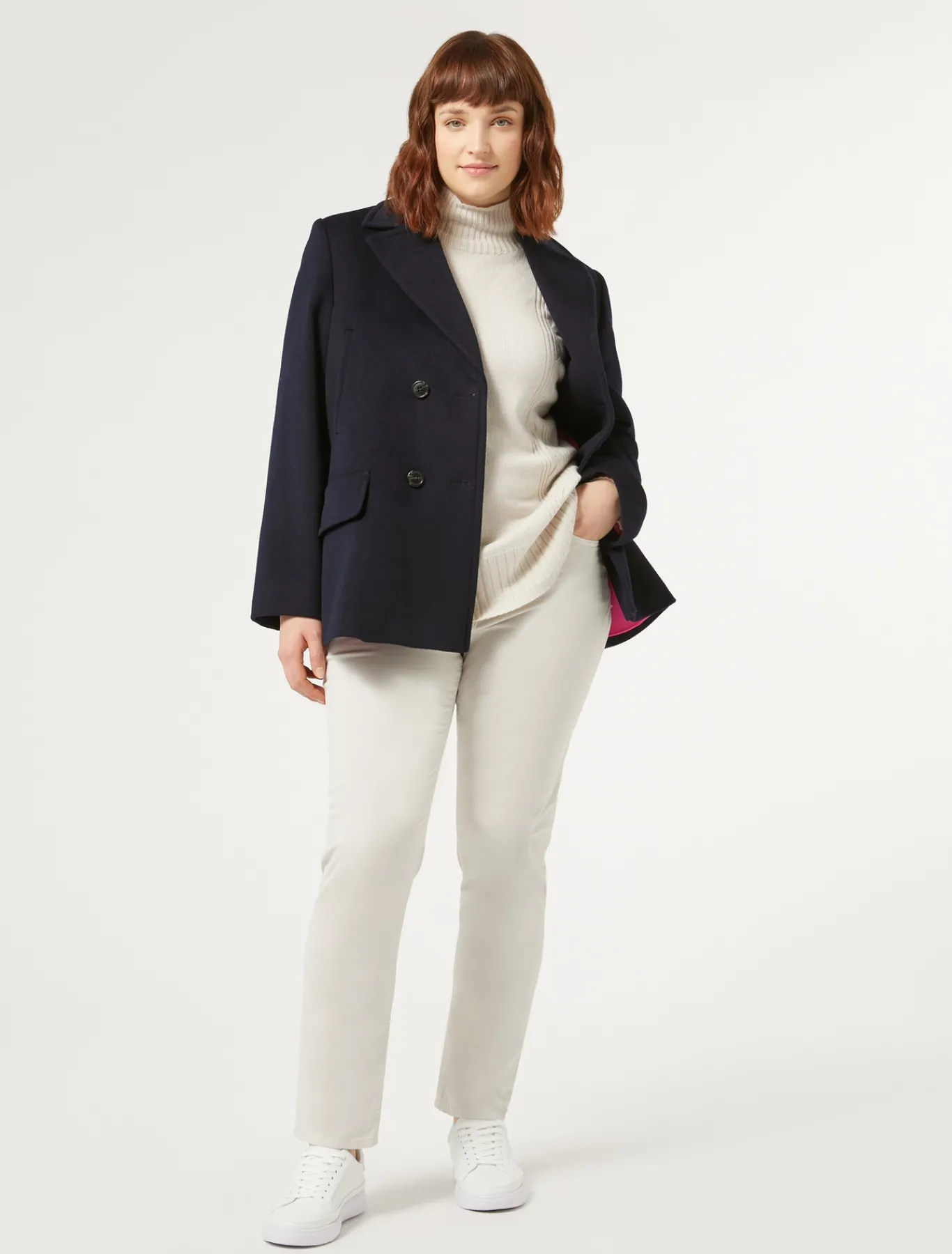 Marina Rinaldi Cappotti & Trench | Cappotti & Trench*Caban in drap di lana BLUNOTTE