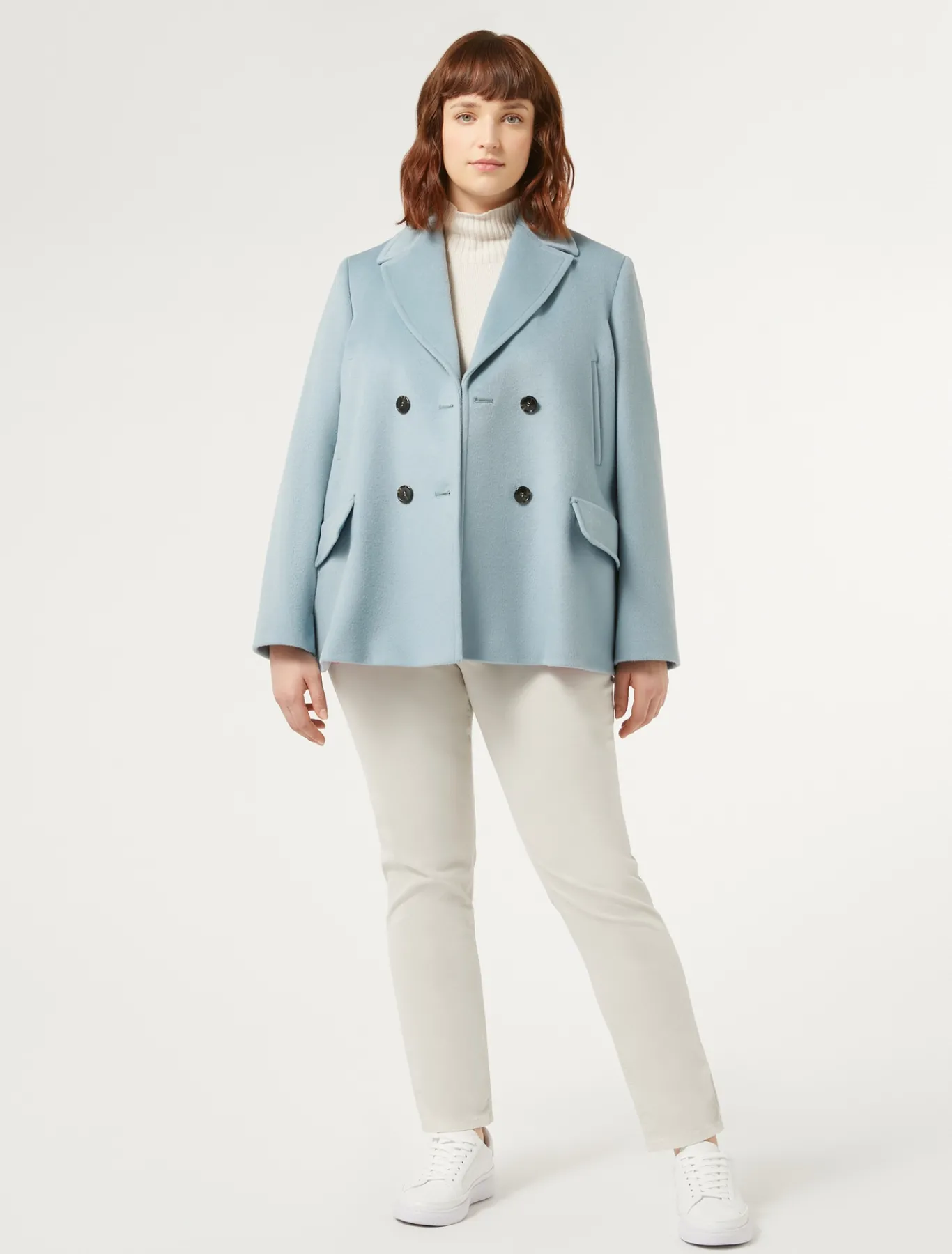 Marina Rinaldi Cappotti & Trench | Cappotti & Trench*Caban in drap di lana AZZURROSFUMATO