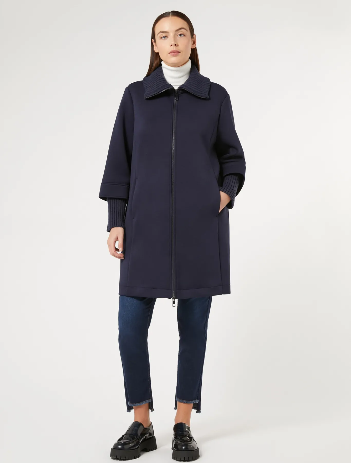 Marina Rinaldi Cappotti & Trench | Cappotti & Trench*Caban in jersey BLUNOTTE