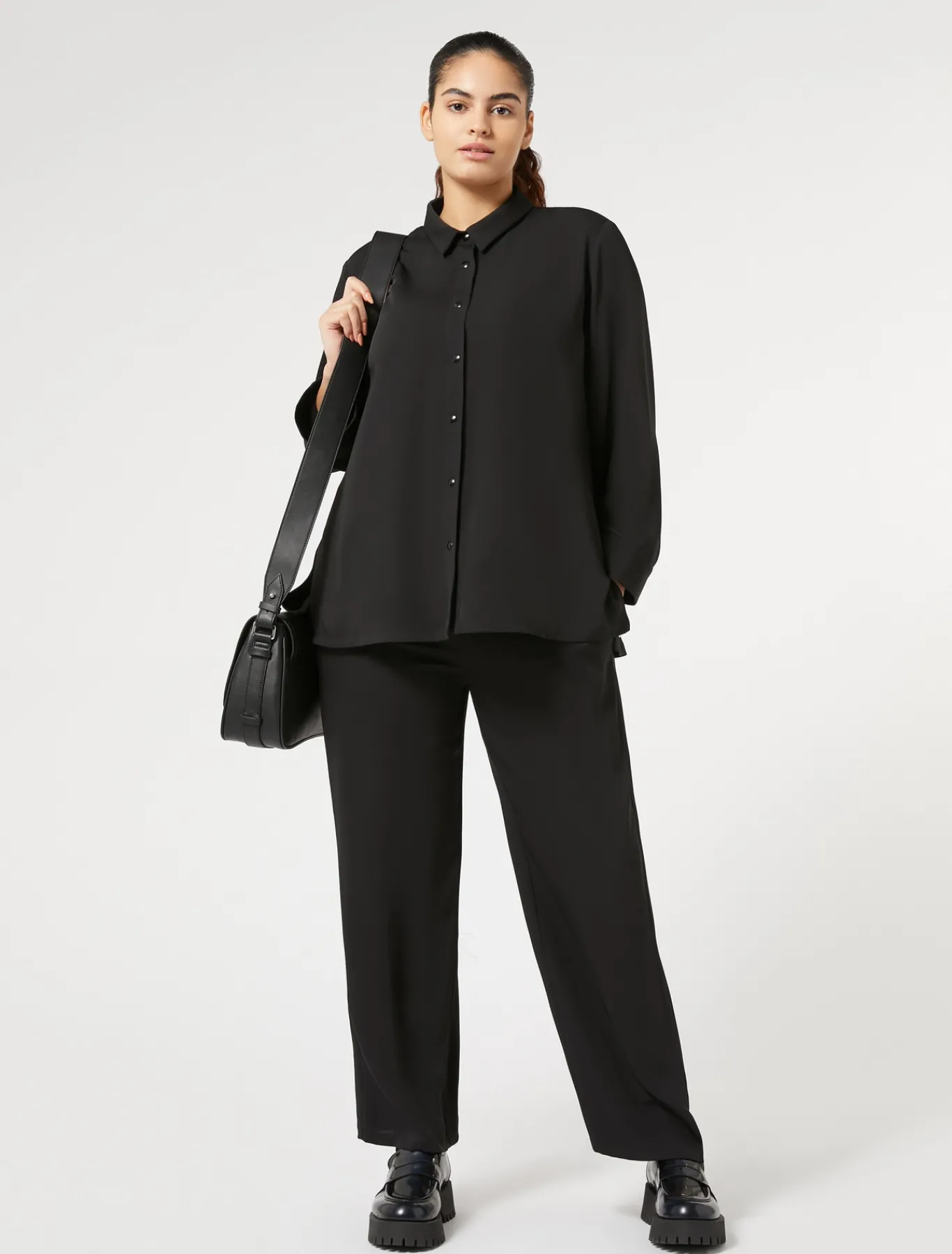 Marina Rinaldi Camicie & Bluse | Camicie & Bluse*Camicia in cady leggero NERO
