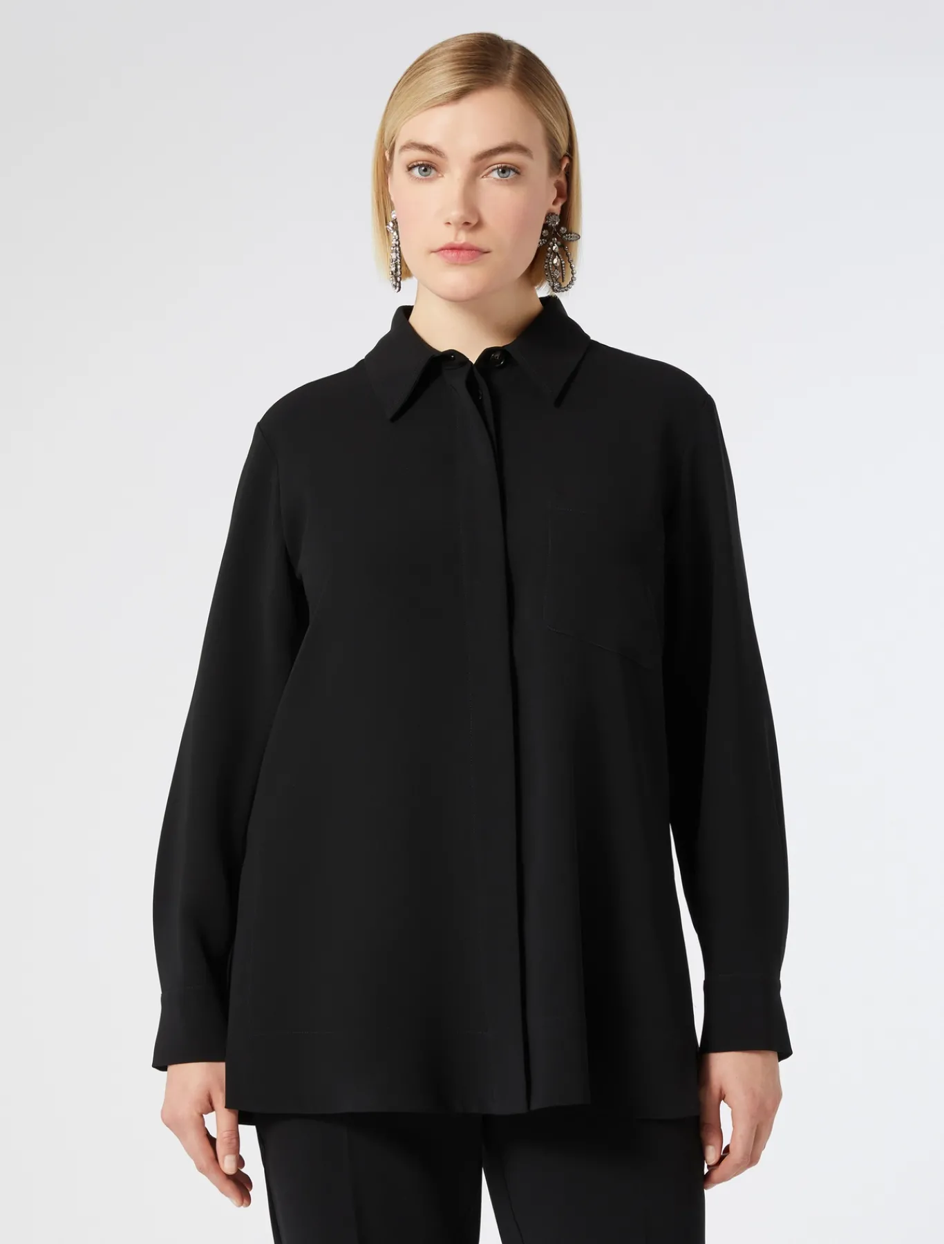 Marina Rinaldi Camicie & Bluse | Camicie & Bluse*Camicia in cady triacetato NERO