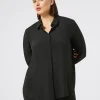Marina Rinaldi Bluse | Camicie & Bluse*Camicia in crêpe de Chine di misto seta NERO