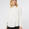 Marina Rinaldi Bluse | Selezione Elegante*Camicia in crêpe de Chine di misto seta BIANCO