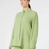 Marina Rinaldi Bluse | Selezione Elegante*Camicia in crêpe de Chine di misto seta VERDEOLIVA