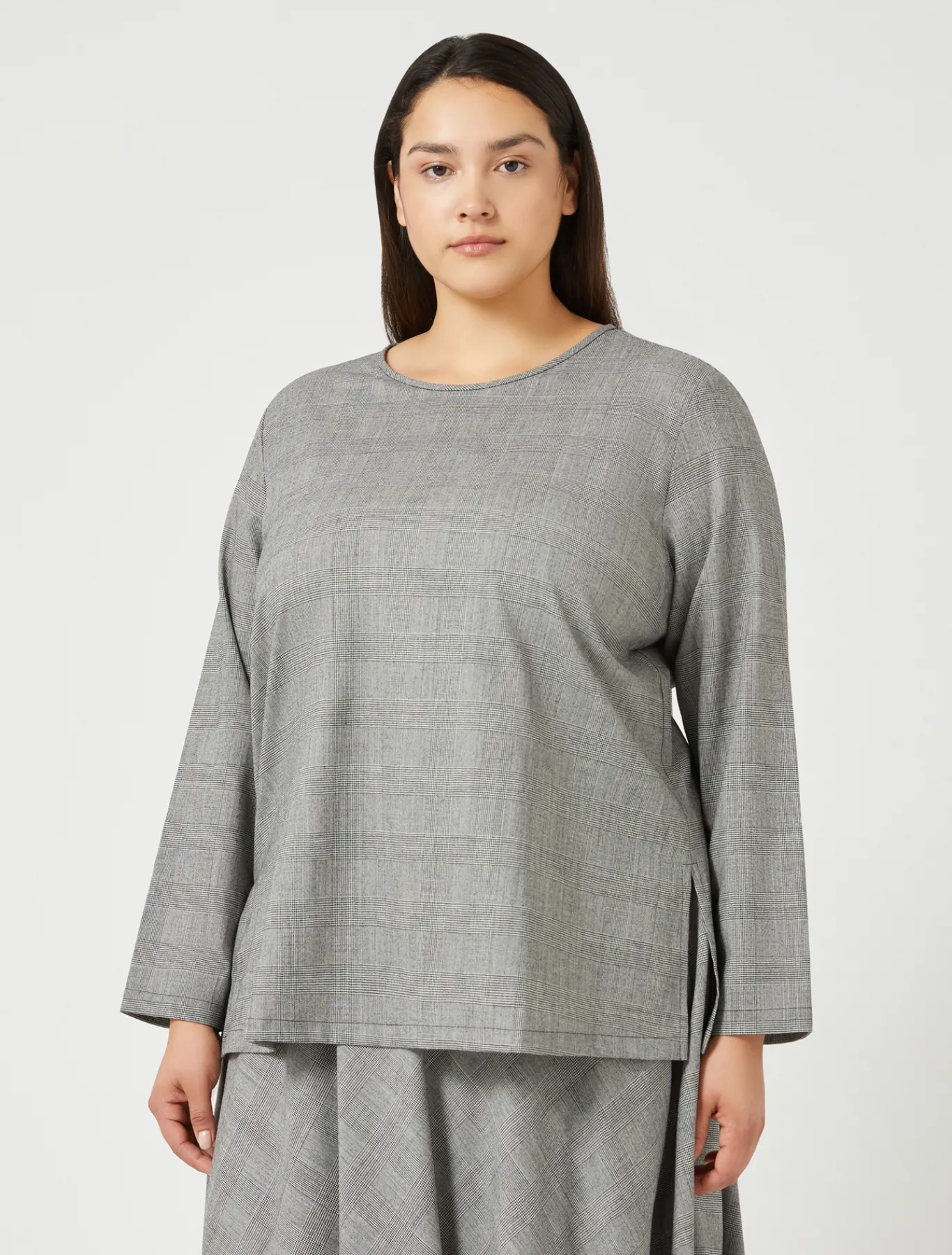 Marina Rinaldi Camicie & Bluse | Camicie & Bluse*Camicia in foulé di lana NEROBIANCO