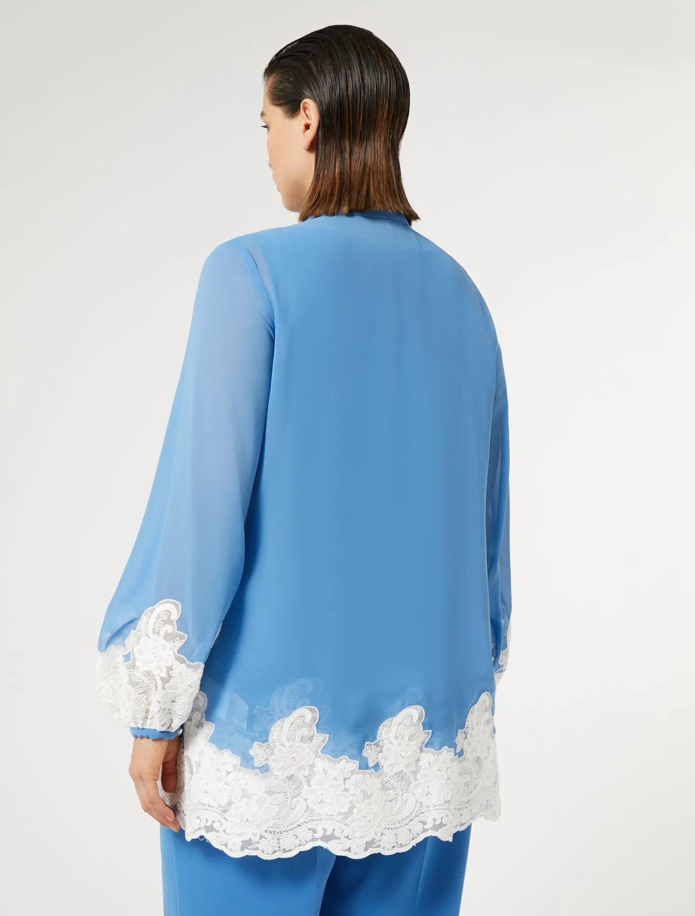Marina Rinaldi Bluse | Camicie & Bluse*Camicia in georgette e pizzo con top AVIO
