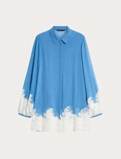 Marina Rinaldi Bluse | Camicie & Bluse*Camicia in georgette e pizzo con top AVIO