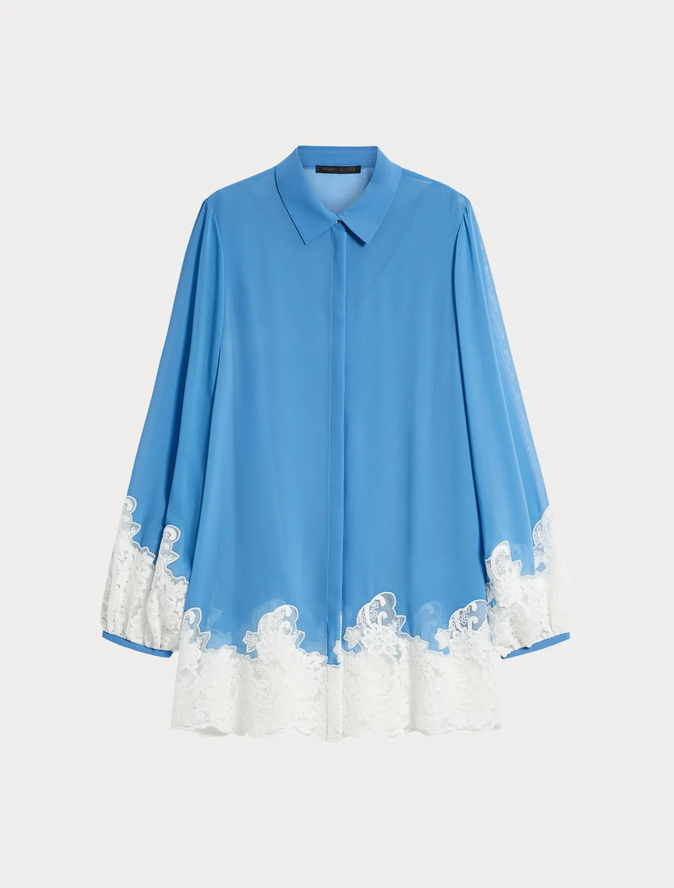 Marina Rinaldi Bluse | Camicie & Bluse*Camicia in georgette e pizzo con top AVIO