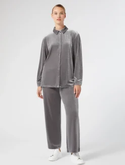 Marina Rinaldi Top & T-Shirt | Top & T-Shirt*Camicia in jersey di velluto GRIGIOSCURO