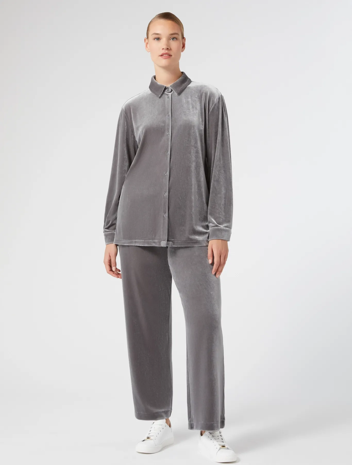 Marina Rinaldi Top & T-Shirt | Top & T-Shirt*Camicia in jersey di velluto GRIGIOSCURO