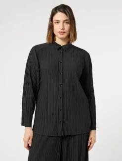 Marina Rinaldi Top & T-Shirt | Top & T-Shirt*Camicia in jersey plissé NERO