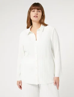 Marina Rinaldi Top & T-Shirt | Top & T-Shirt*Camicia in jersey plissé BIANCO
