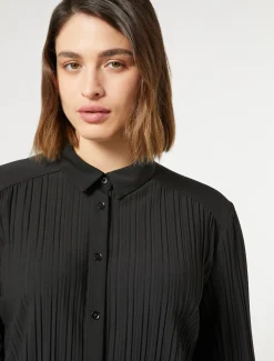 Marina Rinaldi Top & T-Shirt | Top & T-Shirt*Camicia in jersey plissé NERO