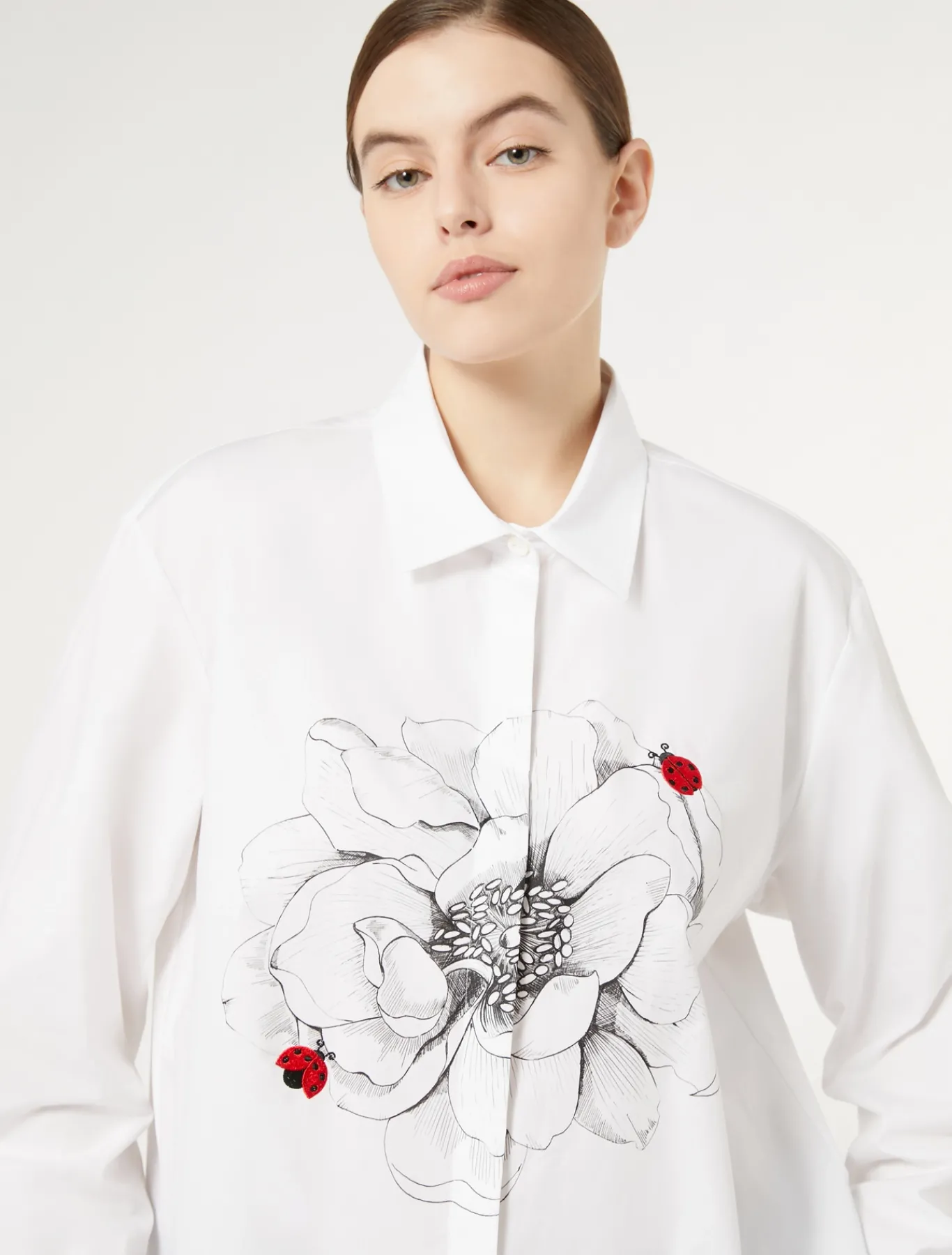Marina Rinaldi Camicie & Bluse | Camicie & Bluse*Camicia in popeline con ricamo BIANCO