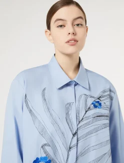 Marina Rinaldi Camicie & Bluse | Camicie & Bluse*Camicia in popeline con ricamo CIELO