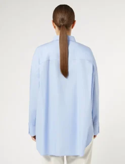 Marina Rinaldi Camicie & Bluse | Camicie & Bluse*Camicia in popeline con ricamo AZZURRO