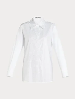 Marina Rinaldi Camicie & Bluse | Camicie & Bluse*Camicia in popeline con strass BIANCOOTTICO